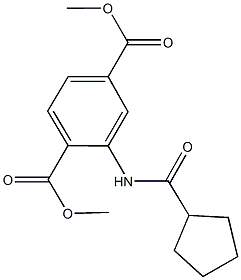 dimethyl 2-[(cyclopentylcarbonyl)amino]terephthalate 结构式