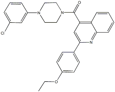 4-(4-{[4-(3-chlorophenyl)-1-piperazinyl]carbonyl}-2-quinolinyl)phenyl ethyl ether 结构式