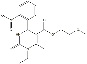 2-methoxyethyl 1-ethyl-4-{2-nitrophenyl}-6-methyl-2-oxo-1,2,3,4-tetrahydro-5-pyrimidinecarboxylate 结构式