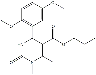 propyl 4-(2,5-dimethoxyphenyl)-1,6-dimethyl-2-oxo-1,2,3,4-tetrahydropyrimidine-5-carboxylate 结构式