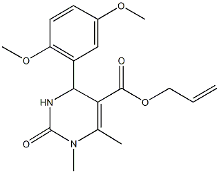 allyl 4-(2,5-dimethoxyphenyl)-1,6-dimethyl-2-oxo-1,2,3,4-tetrahydropyrimidine-5-carboxylate 结构式