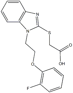 ({1-[2-(2-fluorophenoxy)ethyl]-1H-benzimidazol-2-yl}sulfanyl)acetic acid 结构式