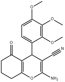 2-amino-5-oxo-4-(2,3,4-trimethoxyphenyl)-5,6,7,8-tetrahydro-4H-chromene-3-carbonitrile 结构式