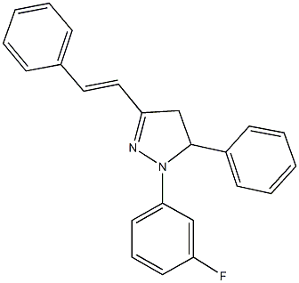 1-(3-fluorophenyl)-5-phenyl-3-(2-phenylvinyl)-4,5-dihydro-1H-pyrazole 结构式