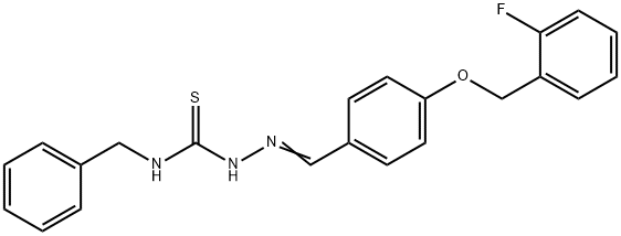 4-[(2-fluorobenzyl)oxy]benzaldehyde N-benzylthiosemicarbazone 结构式