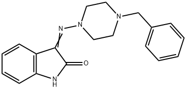 3-[(4-benzyl-1-piperazinyl)imino]-1,3-dihydro-2H-indol-2-one 结构式