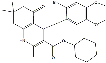 cyclohexyl 4-(2-bromo-4,5-dimethoxyphenyl)-2,7,7-trimethyl-5-oxo-1,4,5,6,7,8-hexahydro-3-quinolinecarboxylate 结构式