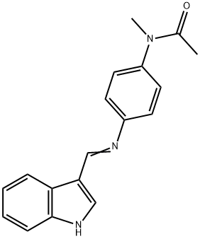 N-{4-[(1H-indol-3-ylmethylene)amino]phenyl}-N-methylacetamide 结构式