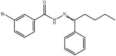 3-bromo-N'-(1-phenylpentylidene)benzohydrazide 结构式