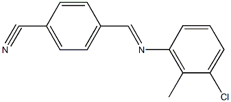 4-{[(3-chloro-2-methylphenyl)imino]methyl}benzonitrile 结构式