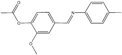 2-methoxy-4-{[(4-methylphenyl)imino]methyl}phenyl acetate 结构式