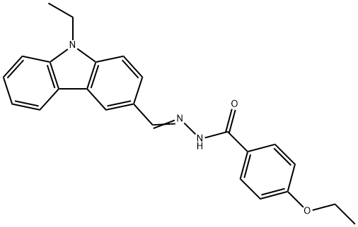 4-ethoxy-N'-[(9-ethyl-9H-carbazol-3-yl)methylene]benzohydrazide 结构式