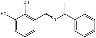 3-{[(1-phenylethyl)imino]methyl}-1,2-benzenediol 结构式