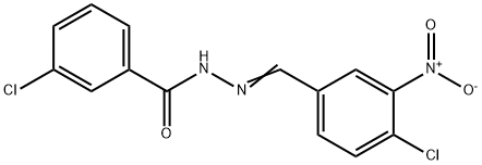 3-chloro-N'-{4-chloro-3-nitrobenzylidene}benzohydrazide 结构式