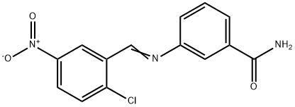 3-({2-chloro-5-nitrobenzylidene}amino)benzamide 结构式