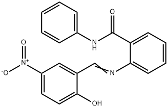 2-({2-hydroxy-5-nitrobenzylidene}amino)-N-phenylbenzamide 结构式