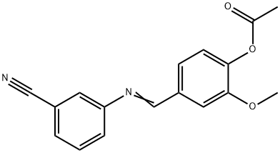 4-{[(3-cyanophenyl)imino]methyl}-2-methoxyphenyl acetate 结构式