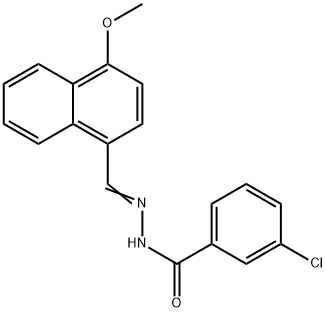 3-chloro-N'-[(4-methoxy-1-naphthyl)methylene]benzohydrazide 结构式
