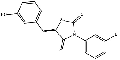 3-(3-bromophenyl)-5-(3-hydroxybenzylidene)-2-thioxo-1,3-thiazolidin-4-one 结构式