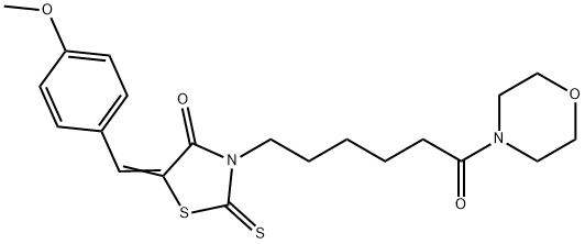 5-(4-methoxybenzylidene)-3-[6-(4-morpholinyl)-6-oxohexyl]-2-thioxo-1,3-thiazolidin-4-one 结构式