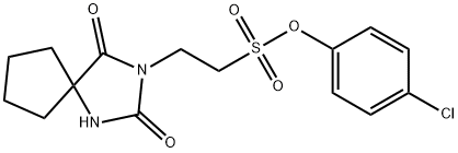 4-chlorophenyl 2-(2,4-dioxo-1,3-diazaspiro[4.4]non-3-yl)ethanesulfonate 结构式