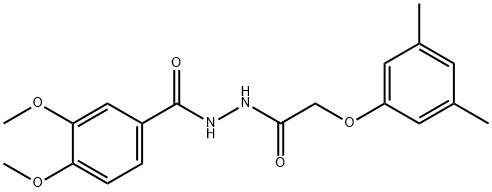 N'-[(3,5-dimethylphenoxy)acetyl]-3,4-dimethoxybenzohydrazide 结构式