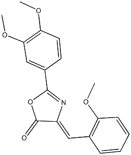 2-(3,4-dimethoxyphenyl)-4-(2-methoxybenzylidene)-1,3-oxazol-5(4H)-one 结构式