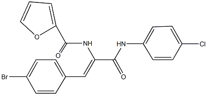 N-{2-(4-bromophenyl)-1-[(4-chloroanilino)carbonyl]vinyl}-2-furamide 结构式