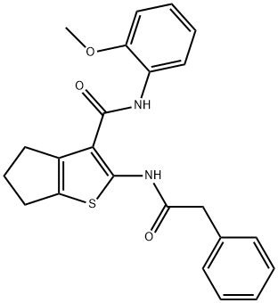 N-(2-methoxyphenyl)-2-[(phenylacetyl)amino]-5,6-dihydro-4H-cyclopenta[b]thiophene-3-carboxamide 结构式