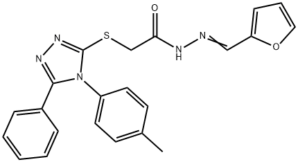 N'-(2-furylmethylene)-2-{[4-(4-methylphenyl)-5-phenyl-4H-1,2,4-triazol-3-yl]sulfanyl}acetohydrazide 结构式