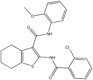 2-[(2-chlorobenzoyl)amino]-N-(2-methoxyphenyl)-4,5,6,7-tetrahydro-1-benzothiophene-3-carboxamide 结构式