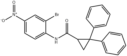 N-{2-bromo-4-nitrophenyl}-2,2-diphenylcyclopropanecarboxamide 结构式