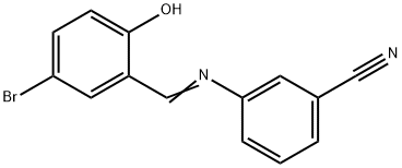 3-[(5-bromo-2-hydroxybenzylidene)amino]benzonitrile 结构式