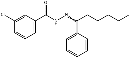 3-chloro-N'-(1-phenylhexylidene)benzohydrazide 结构式