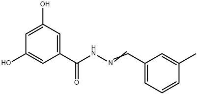 3,5-dihydroxy-N'-(3-methylbenzylidene)benzohydrazide 结构式