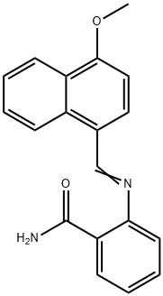 2-{[(4-methoxy-1-naphthyl)methylene]amino}benzamide 结构式