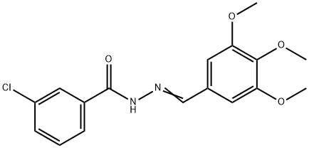 3-chloro-N'-(3,4,5-trimethoxybenzylidene)benzohydrazide 结构式
