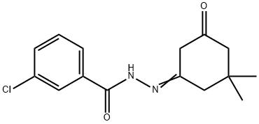 3-chloro-N'-(3,3-dimethyl-5-oxocyclohexylidene)benzohydrazide 结构式