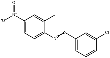 N-(3-chlorobenzylidene)-2-methyl-4-nitroaniline 结构式