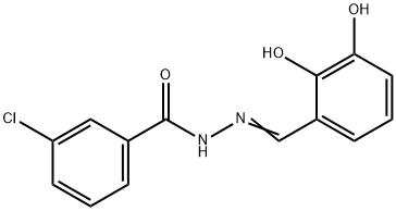 3-chloro-N'-(2,3-dihydroxybenzylidene)benzohydrazide 结构式