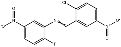 N-(2-chloro-5-nitrobenzylidene)-2-fluoro-5-nitroaniline 结构式