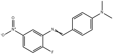 N-[4-(dimethylamino)benzylidene]-2-fluoro-5-nitroaniline 结构式