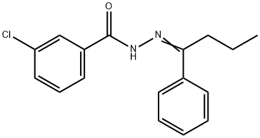 3-chloro-N'-(1-phenylbutylidene)benzohydrazide 结构式