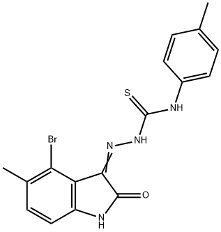 4-bromo-5-methyl-1H-indole-2,3-dione 3-[N-(4-methylphenyl)thiosemicarbazone] 结构式