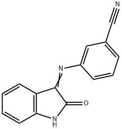 3-[(2-oxo-1,2-dihydro-3H-indol-3-ylidene)amino]benzonitrile 结构式