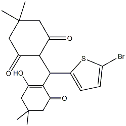2-[(5-bromo-2-thienyl)(2-hydroxy-4,4-dimethyl-6-oxo-1-cyclohexen-1-yl)methyl]-5,5-dimethyl-1,3-cyclohexanedione 结构式