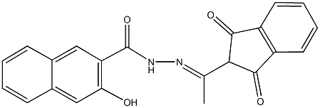 N'-[1-(1,3-dioxo-2,3-dihydro-1H-inden-2-yl)ethylidene]-3-hydroxy-2-naphthohydrazide 结构式