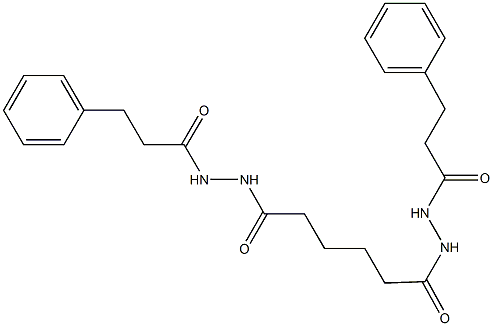 6-oxo-N'-(3-phenylpropanoyl)-6-[2-(3-phenylpropanoyl)hydrazino]hexanohydrazide 结构式