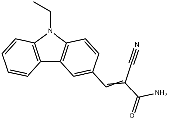 2-cyano-3-(9-ethyl-9H-carbazol-3-yl)acrylamide 结构式