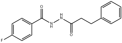 4-fluoro-N'-(3-phenylpropanoyl)benzohydrazide 结构式